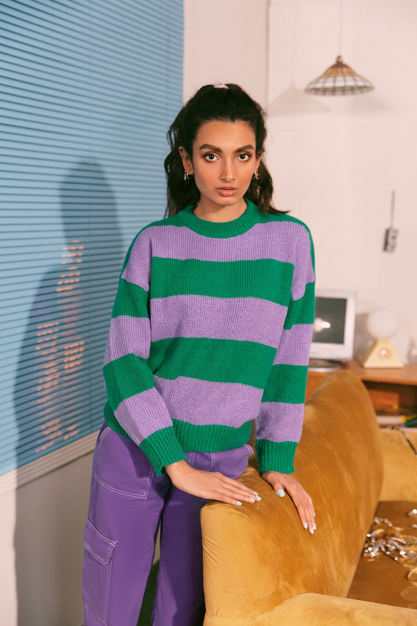 Ethnic - STRIPED KNIT SWEATER (E0537/108/510)