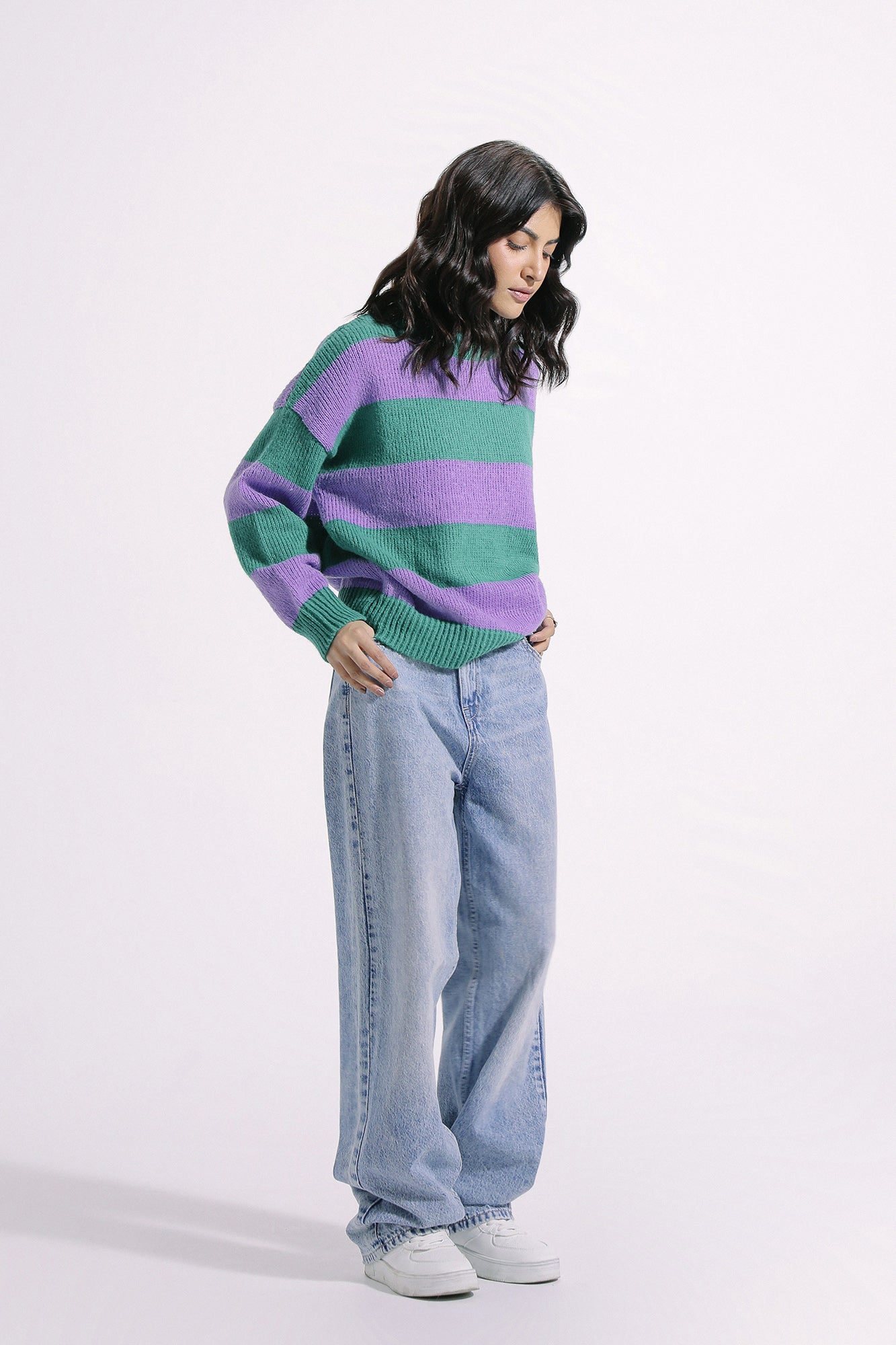 Ethnic - STRIPED KNIT SWEATER (E0537/108/510)