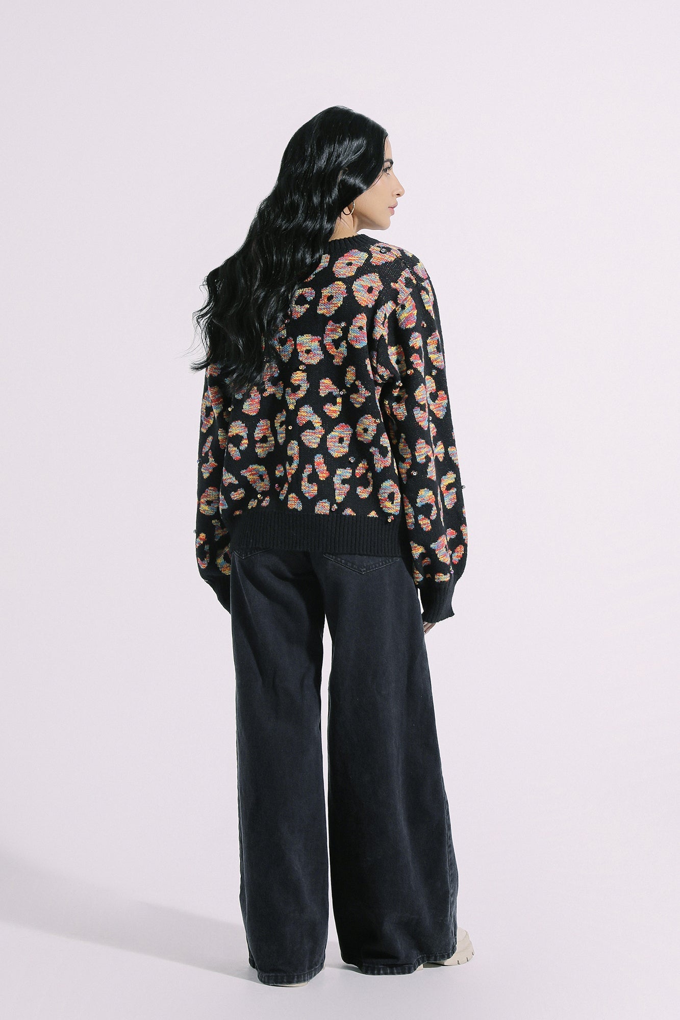 Ethnic - JACQUARD SWEATER WITH METALLIC PEARLS (E0544/108/902)