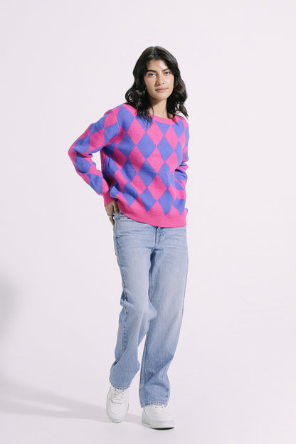 Ethnic - DIAMOND JACQUARD SWEATER (E0548/108/401)