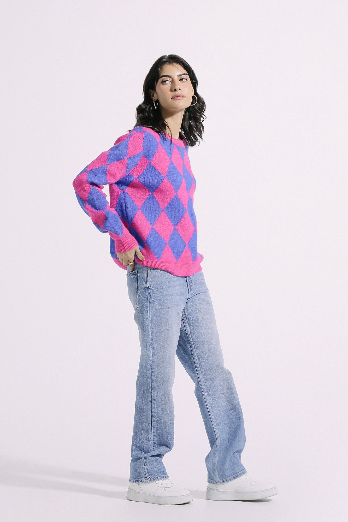 Ethnic - DIAMOND JACQUARD SWEATER (E0548/108/401)