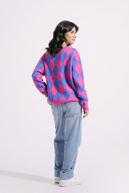 Ethnic - DIAMOND JACQUARD SWEATER (E0548/108/401)