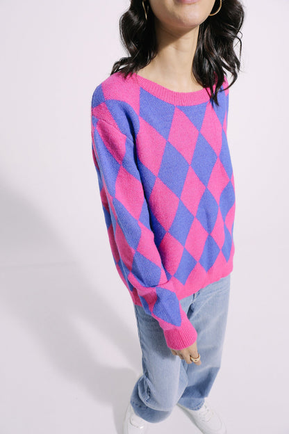 Ethnic - DIAMOND JACQUARD SWEATER (E0548/108/401)