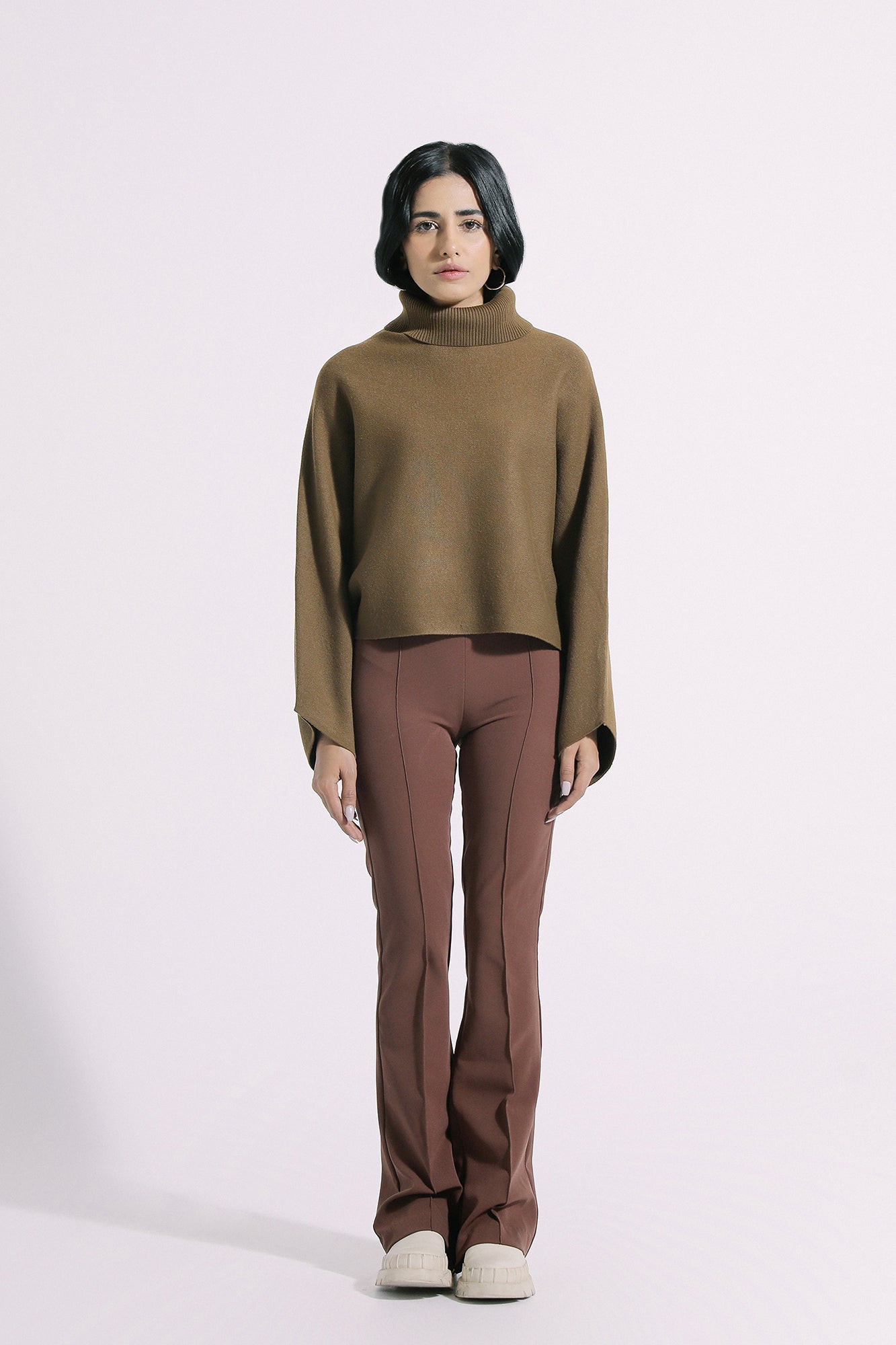 Ethnic - HI-NECK CAPE SWEATER (E0553/108/217)