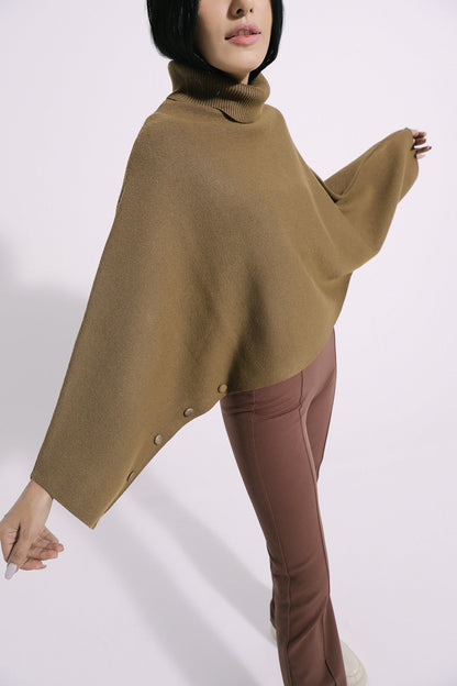 Ethnic - HI-NECK CAPE SWEATER (E0553/108/217)