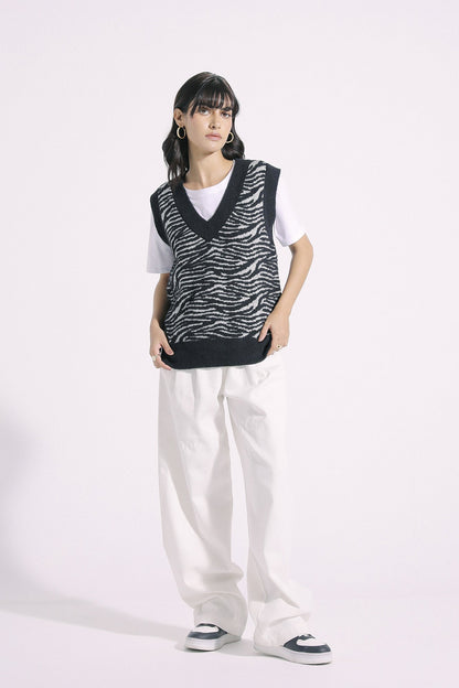 Ethnic - ZEBRA JACQUARD KNIT VEST (E0556/108/902)