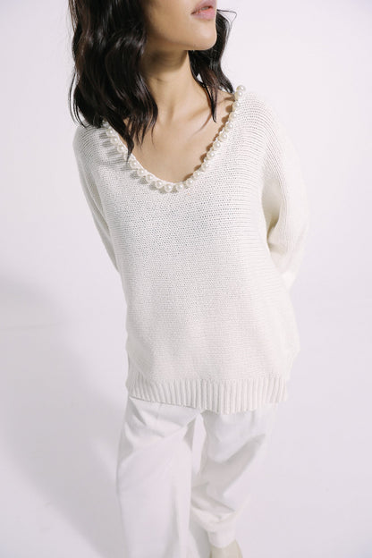 Ethnic - BEADED KNIT SWEATER (E0557/108/002)