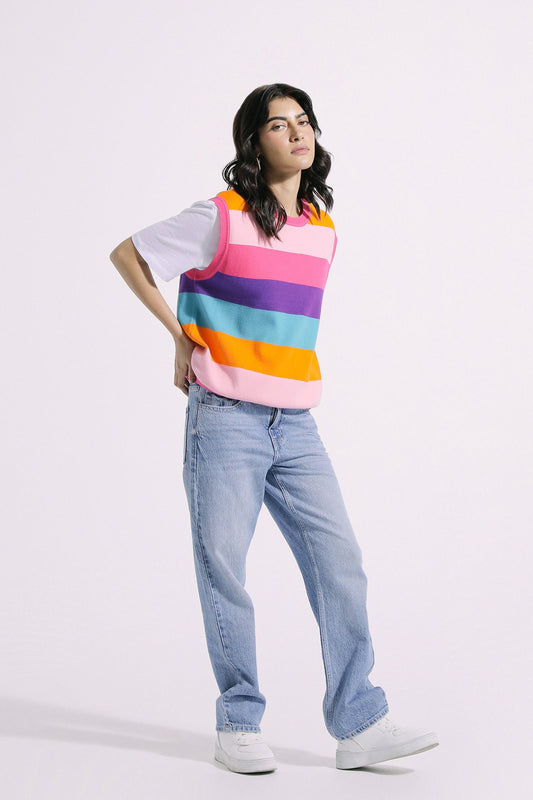 Ethnic - STRIPED KNIT VEST (E0559/108/408)