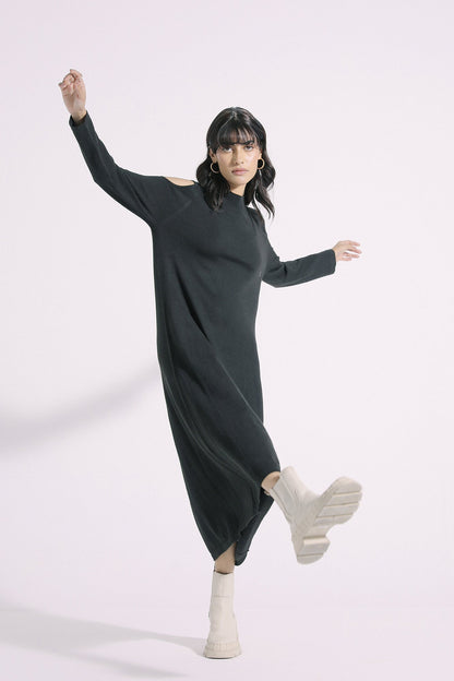 Ethnic - COLD SHOULDER KNIT MIDI DRESS (E0648/108/902)