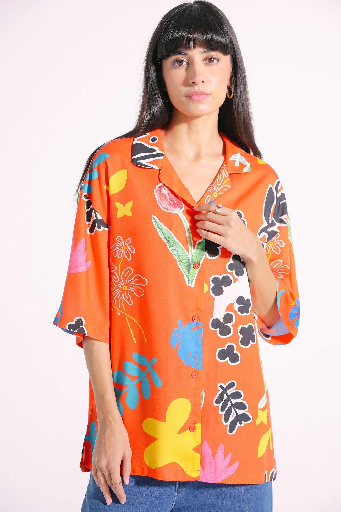 Ethnic - PRINTED BUTTON DOWN SHIRT (E0803/108/205)