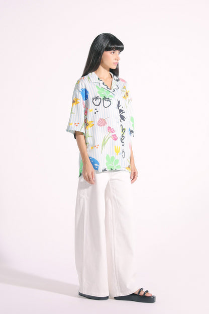 Ethnic - PRINTED BUTTON DOWN SHIRT (E0803/108/634)