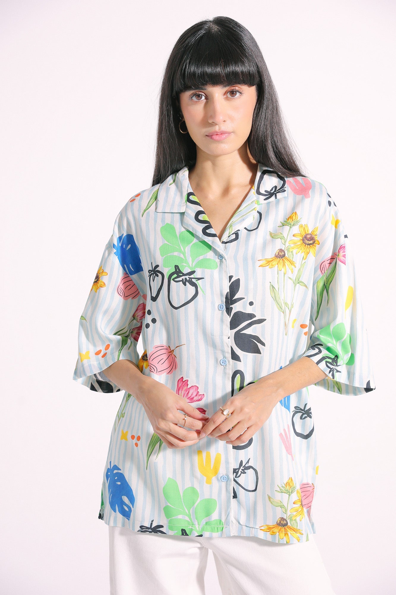 Ethnic - PRINTED BUTTON DOWN SHIRT (E0803/108/634)