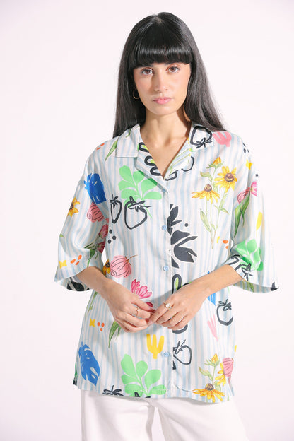 Ethnic - PRINTED BUTTON DOWN SHIRT (E0803/108/634)