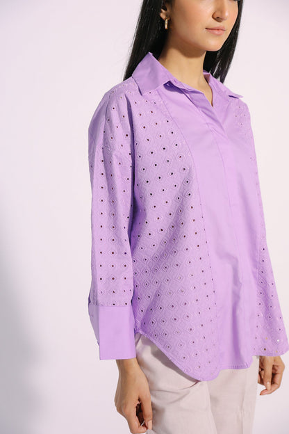 Ethnic - SCHIFLI EMBROIDERED SHIRT (E0809/108/511)