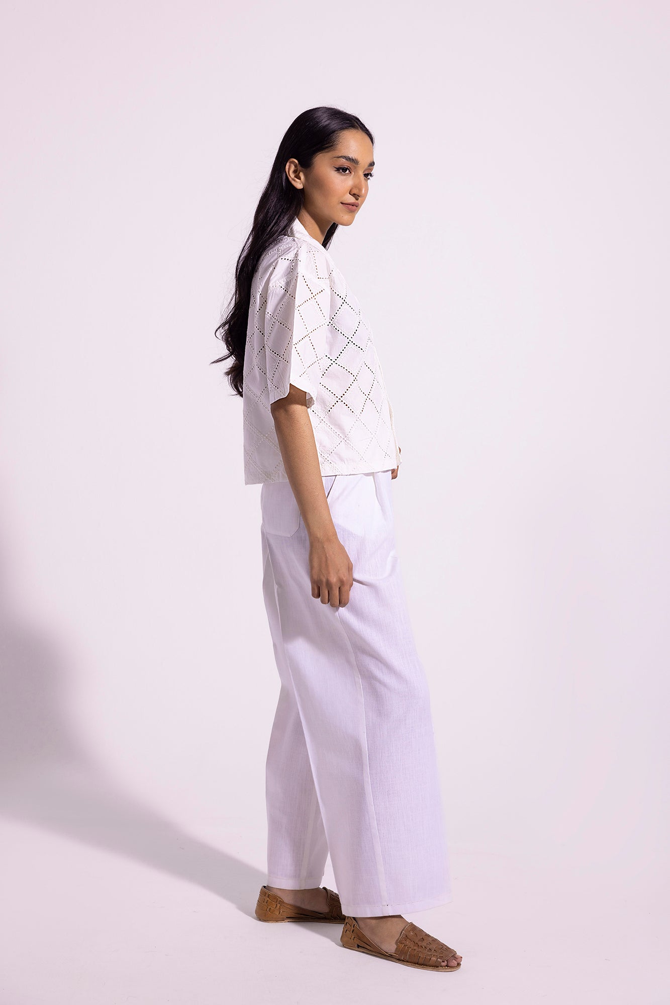 Ethnic - SCHIFFLI EMBROIDERED SHIRT (E0813/108/001)