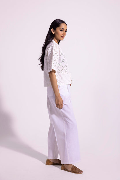 Ethnic - SCHIFFLI EMBROIDERED SHIRT (E0813/108/001)