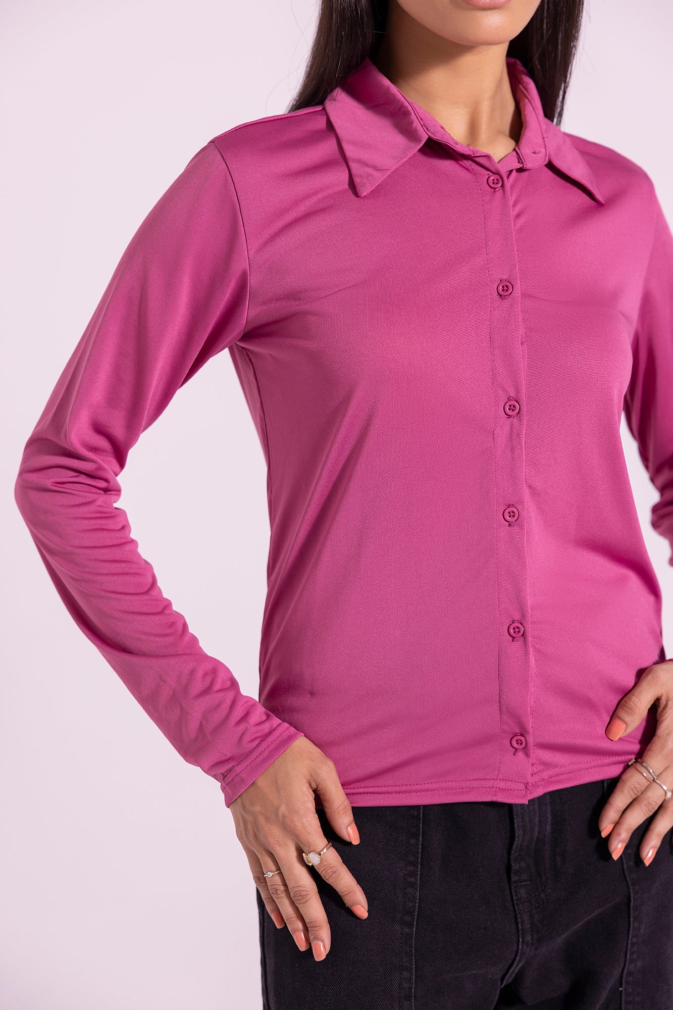 Ethnic - SOLID BUTTON DOWN TOP (E0871/108/523)