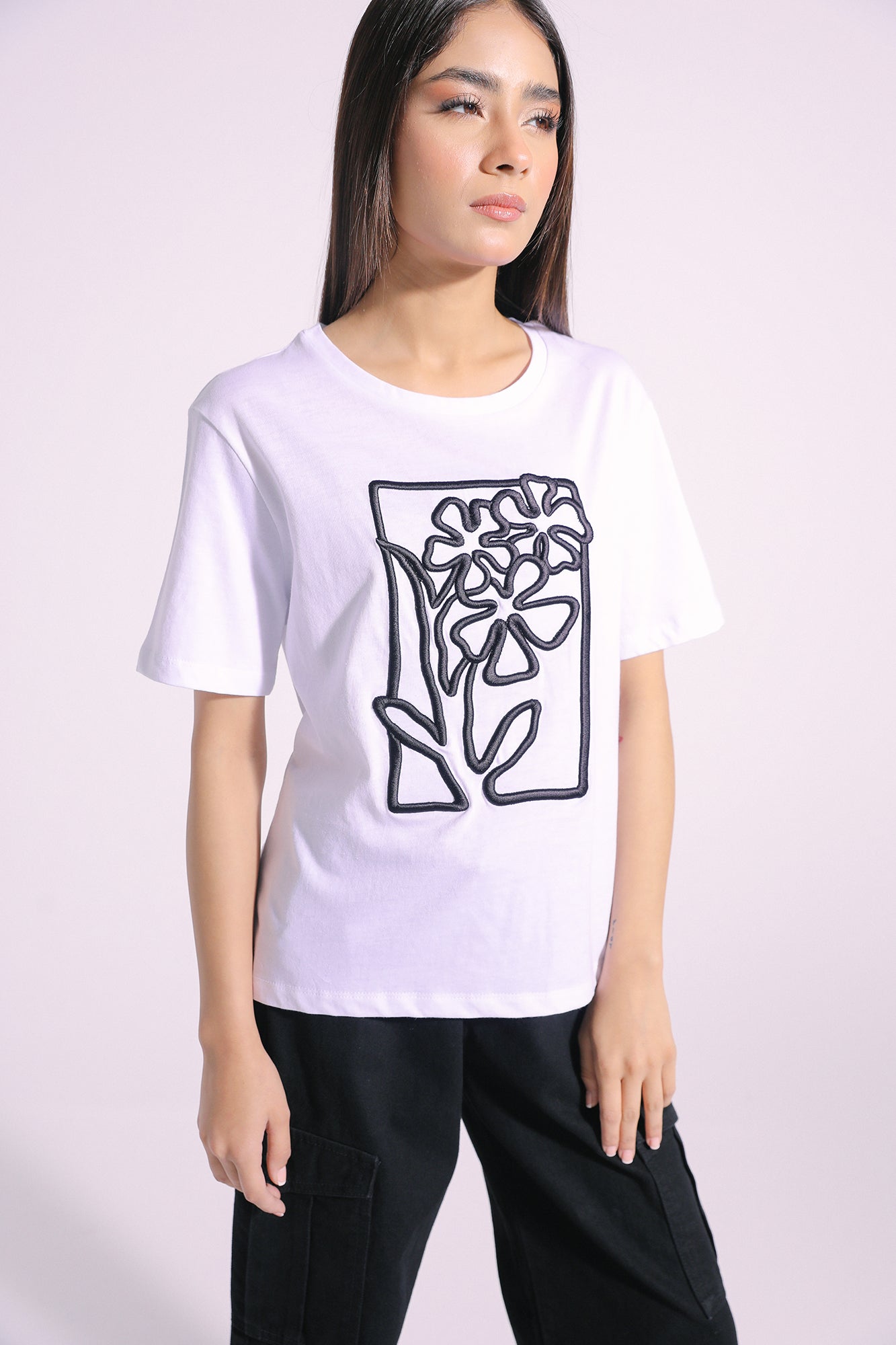 Ethnic - EMBROIDERED T-SHIRT (E1015/108/001)