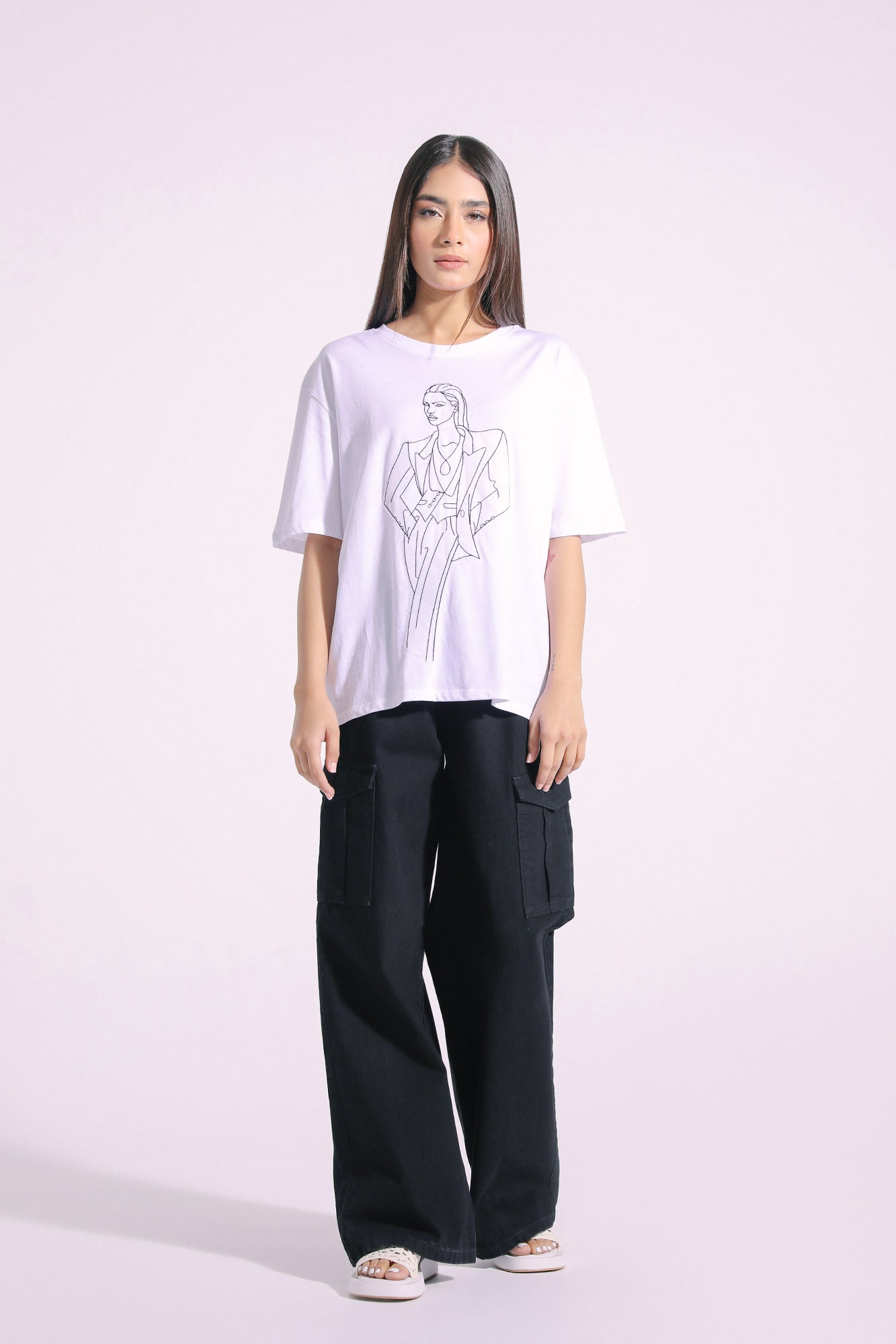 Ethnic - EMBROIDERED T-SHIRT (E1024/108/001)