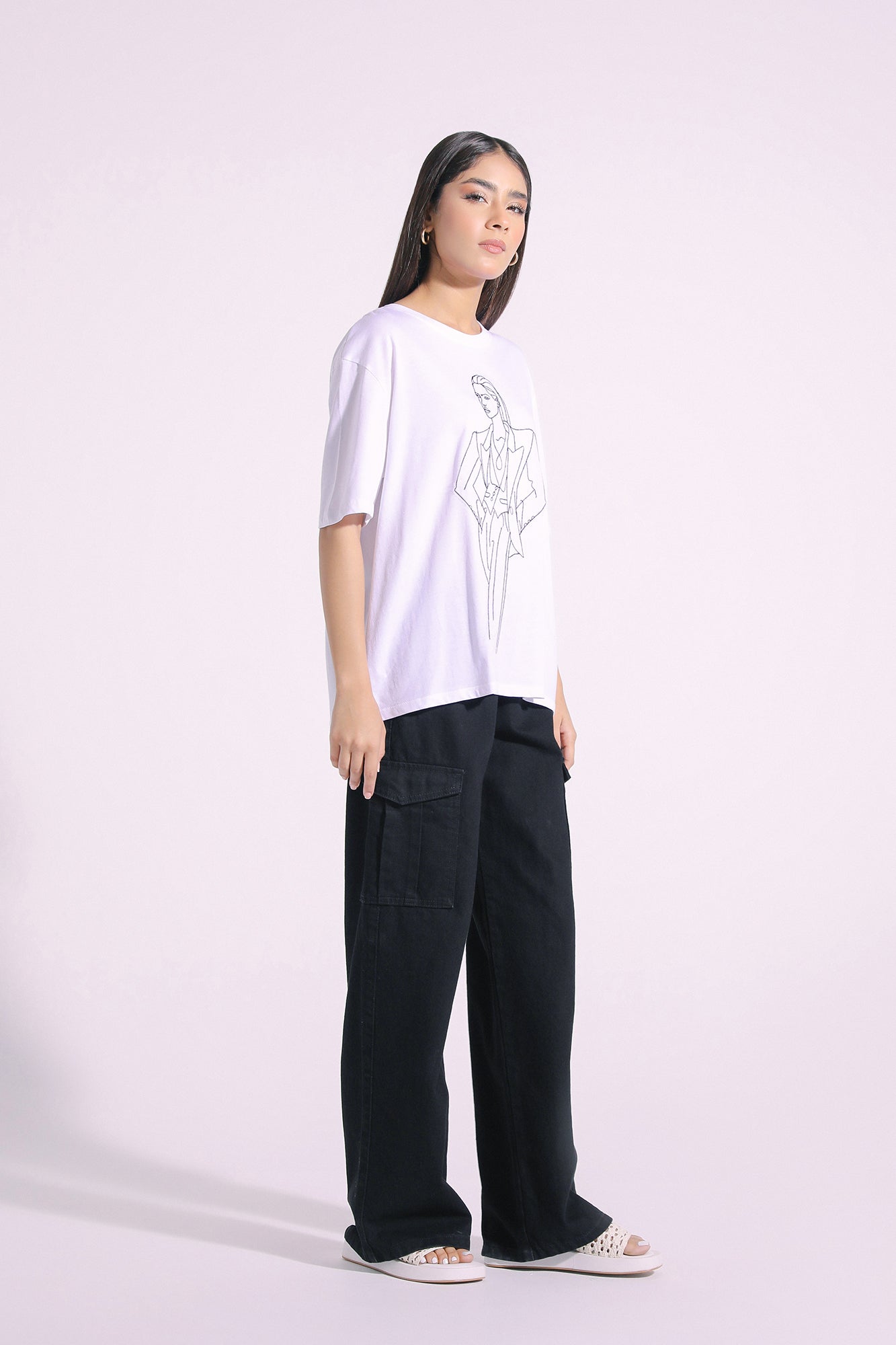 Ethnic - EMBROIDERED T-SHIRT (E1024/108/001)