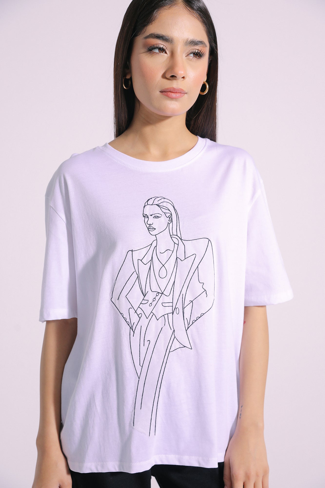 Ethnic - EMBROIDERED T-SHIRT (E1024/108/001)