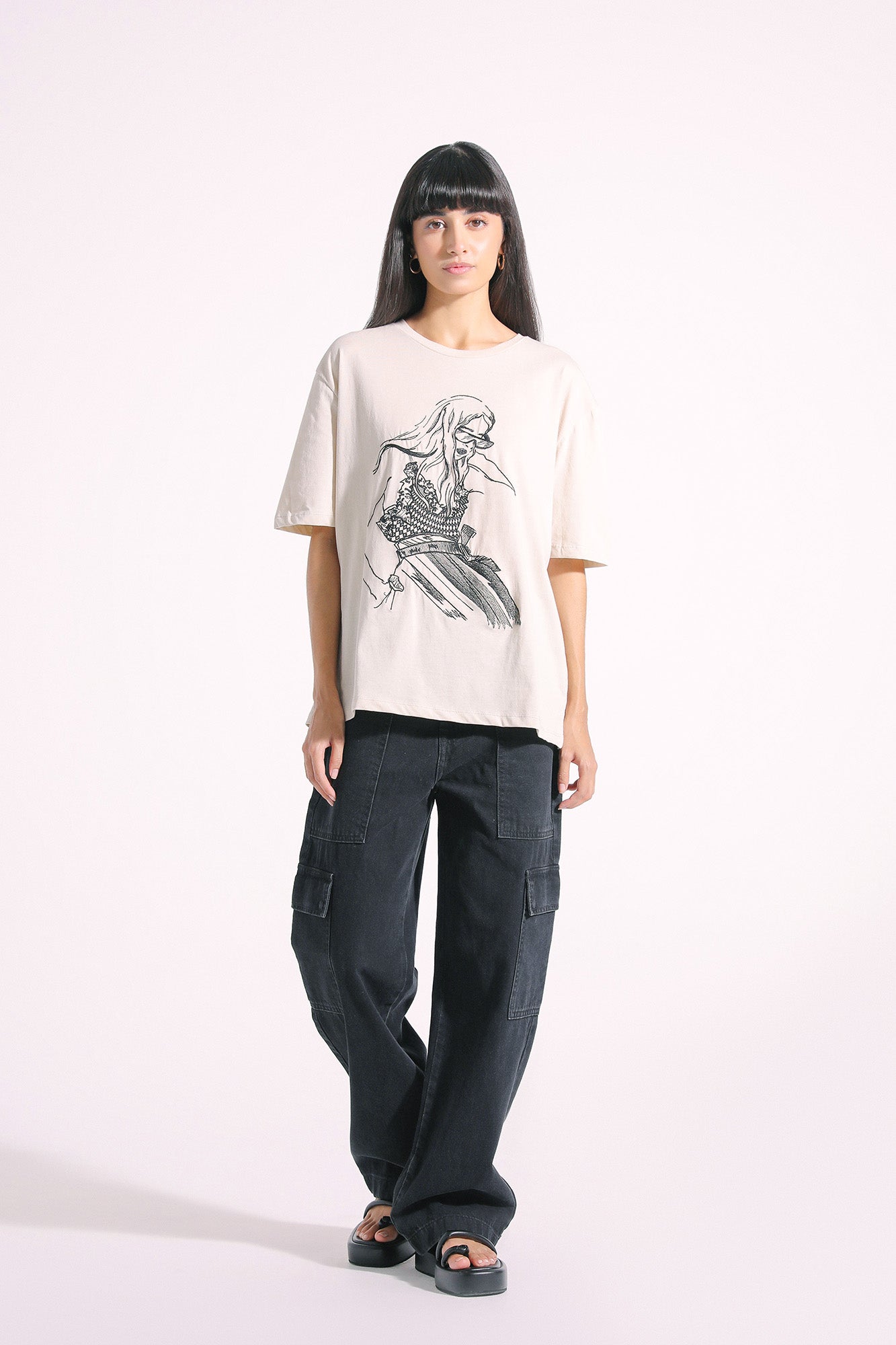 Ethnic - EMBROIDERED T-SHIRT (E1036/108/006)