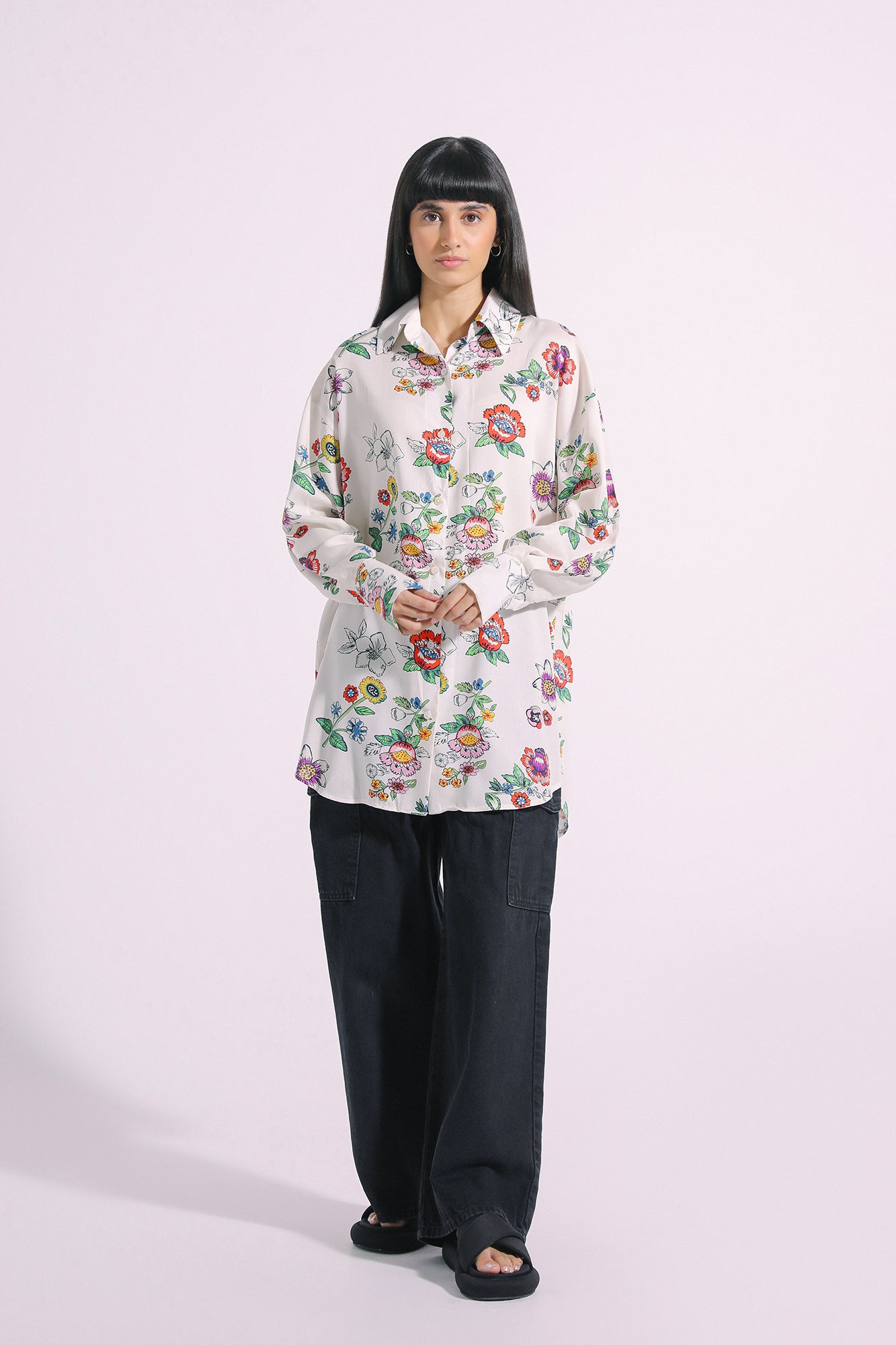 Ethnic - PRINTED BUTTON DOWN SHIRT (E1058/108/001)