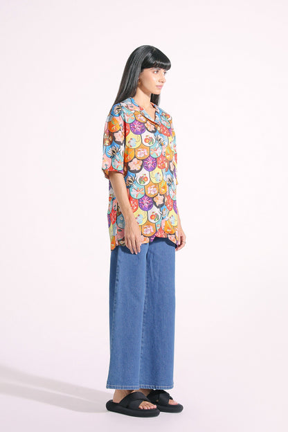 Ethnic - PRINTED BUTTON DOWN SHIRT (E1063/108/214)