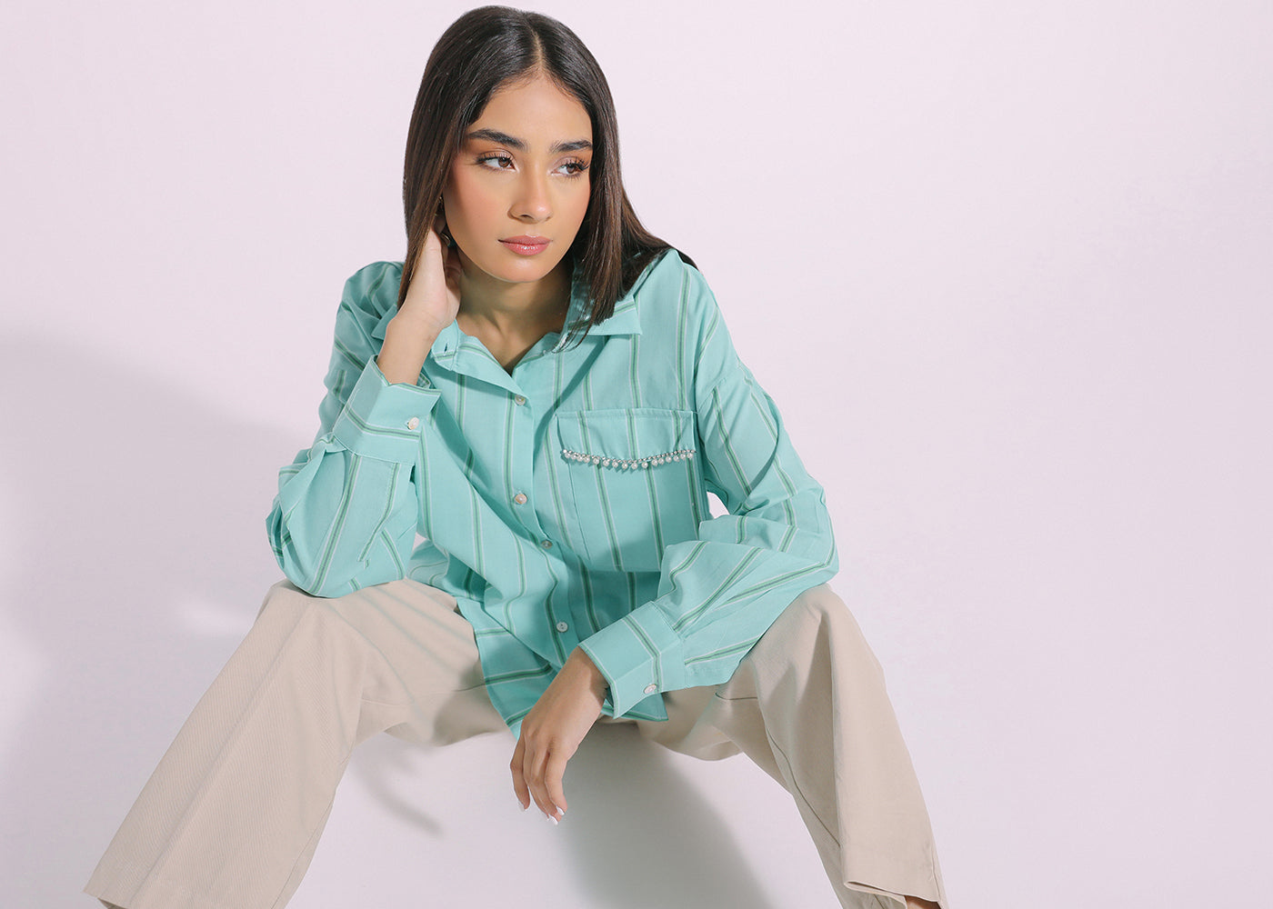 Ethnic - PRINTED BUTTON DOWN SHIRT (E1095/108/714)