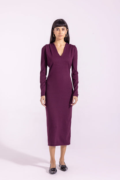 Ethnic - SOLID V-NECK DRESS (E1202/108/414)