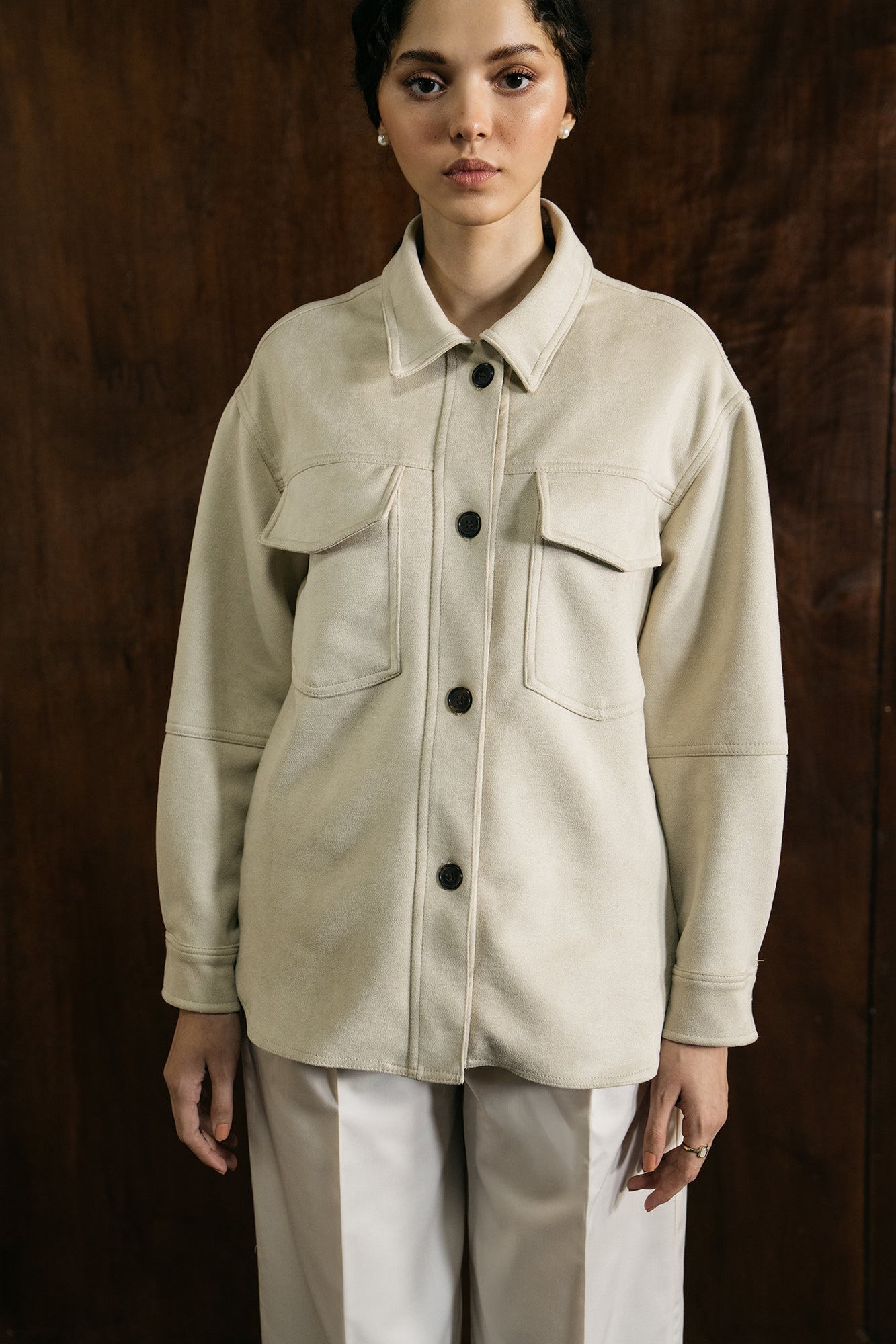 Ethnic - SOLID OVERSHIRT (E1226/108/002)