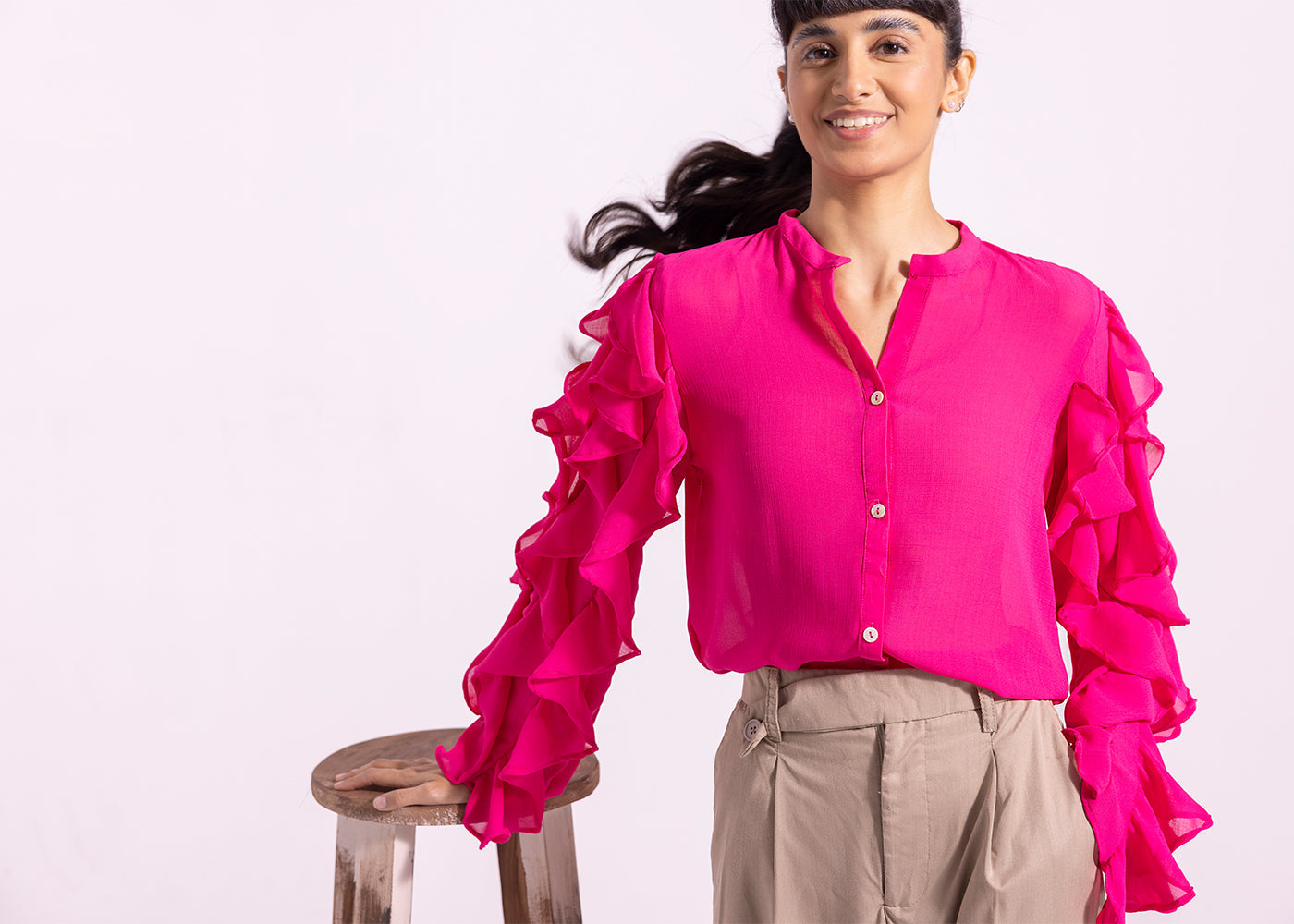 Ethnic - SOLID BUTTON DOWN SHIRT (E1240/108/411)