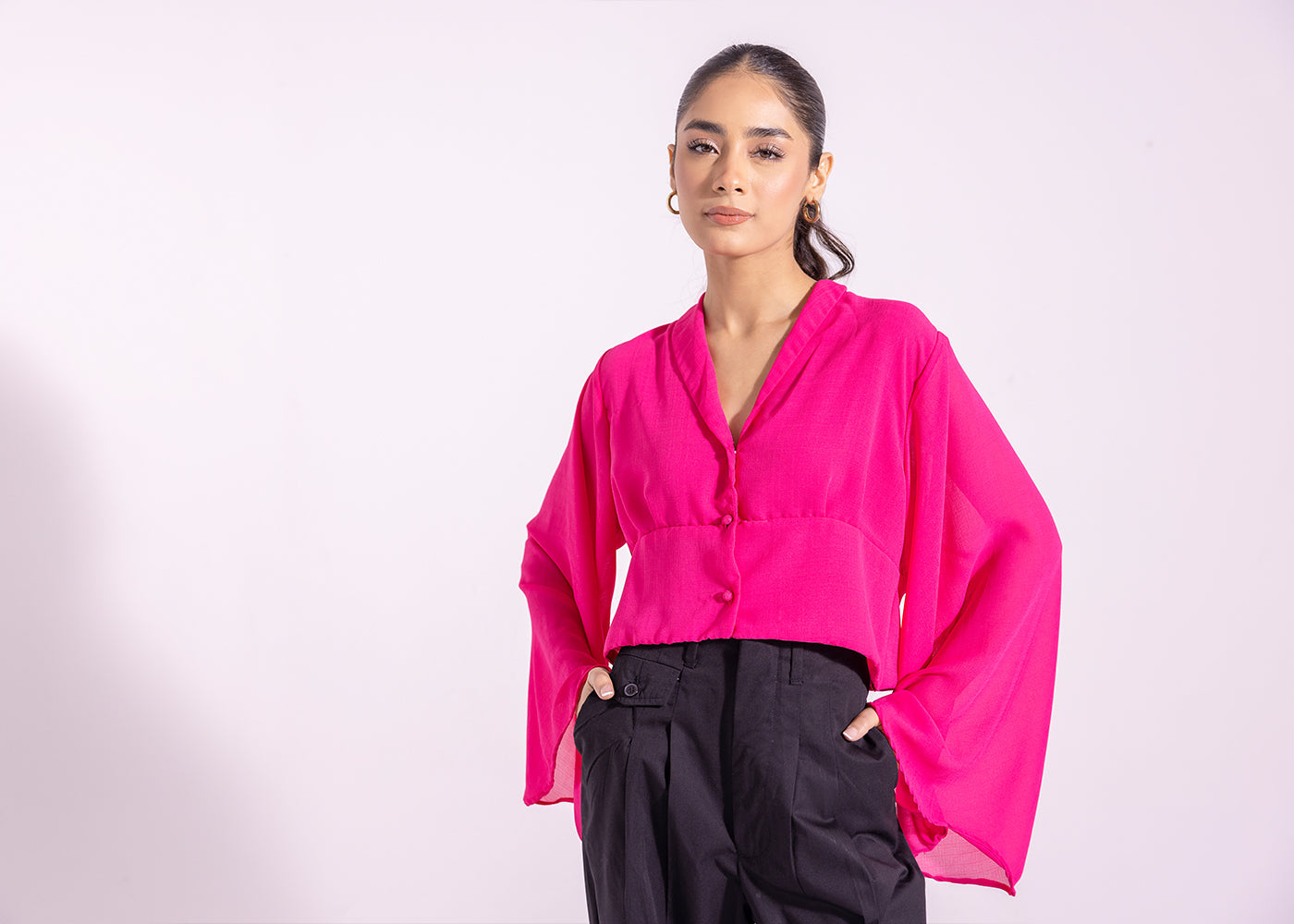 Ethnic - SOLID BUTTON DOWN SHIRT (E1241/108/411)