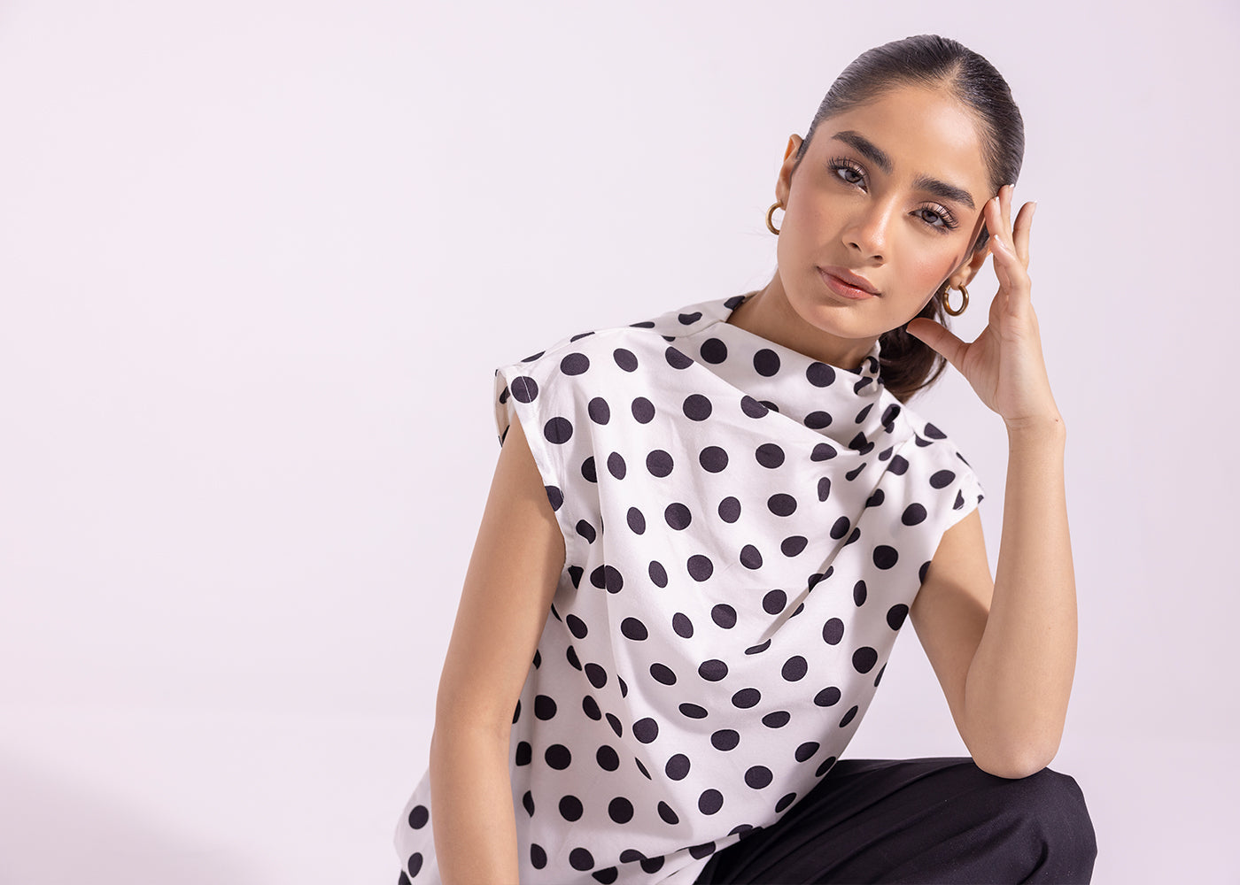 Ethnic - PRINTED POLKA DOTS TOP (E1259/108/001)