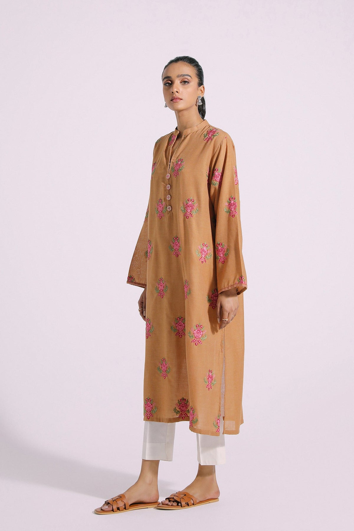 Long Shirt Ethnic Stitched Shirts Ethnic EMBROIDERED SHIRT (E1789 
