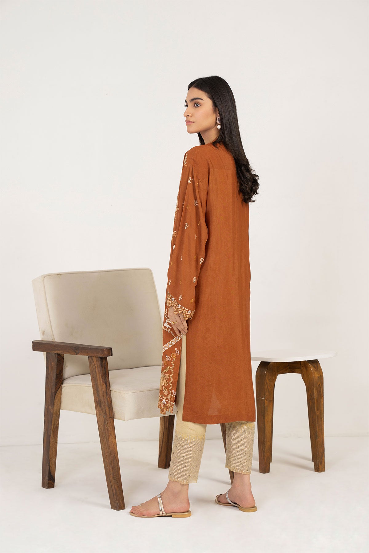 Embroidered Raw Silk Kurti