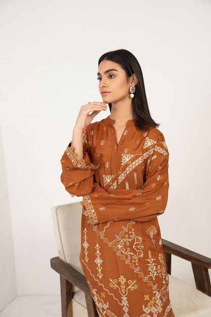 Embroidered Raw Silk Kurti