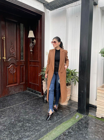 Chaos - Dark Camel Long Brown Coat