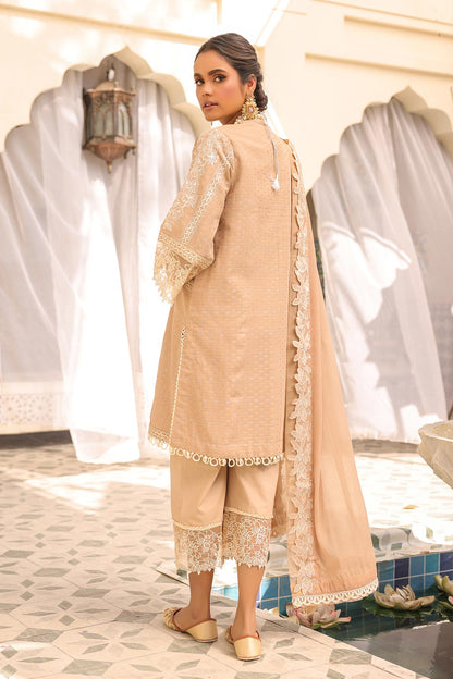 3 Pc Embroidered Jacquard Suit With Poly Chiffon Dupatta