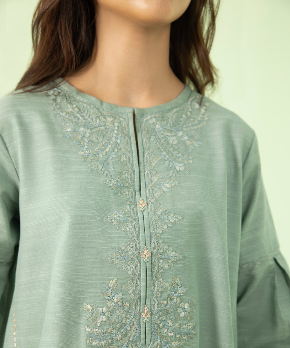 Sapphire - 2 Piece - Embroidered Cambric  Suit
