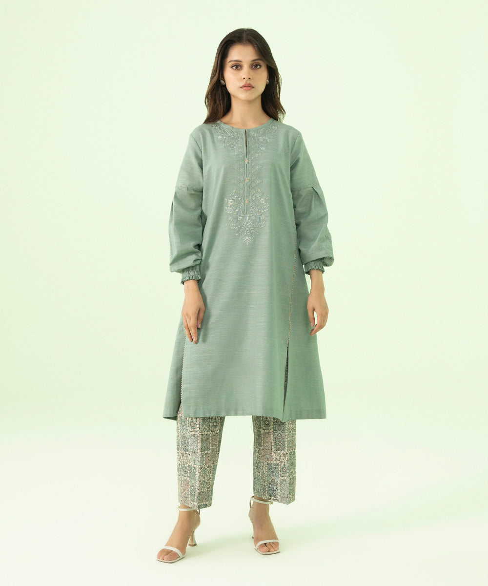 Sapphire - 2 Piece - Embroidered Cambric  Suit