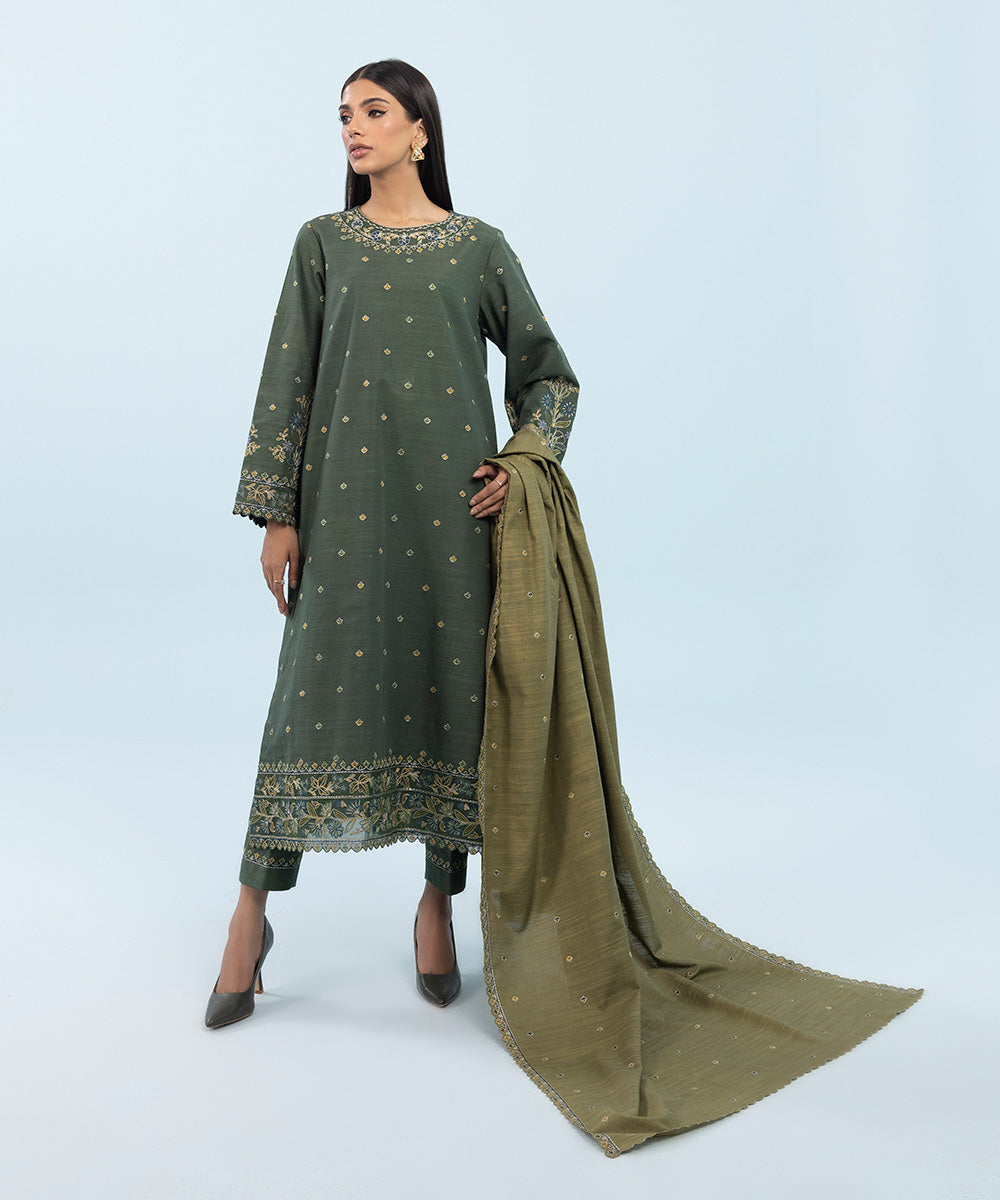 Sapphire - 3 Piece - Embroidered Cambric Suit
