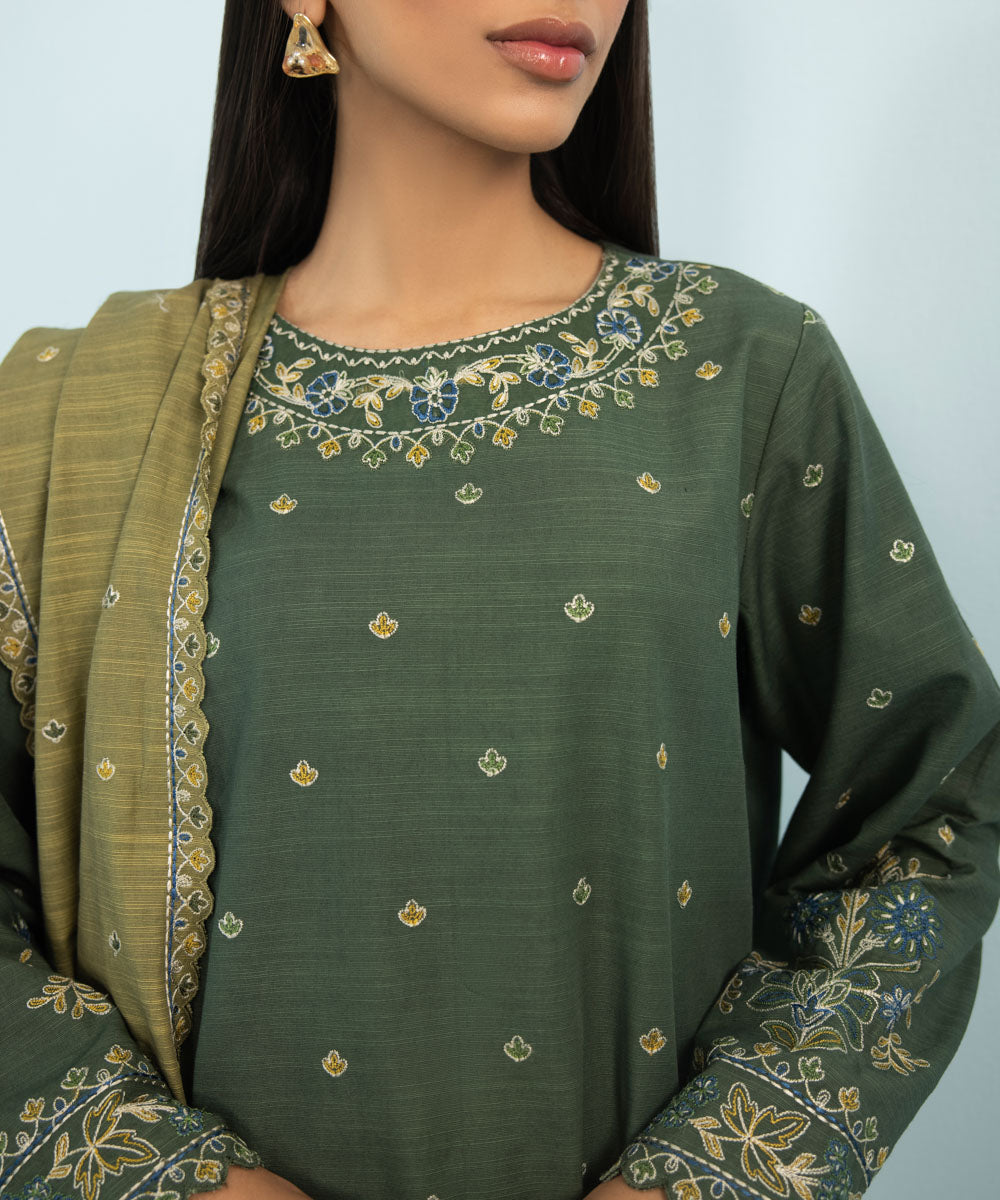Sapphire - 3 Piece - Embroidered Cambric Suit
