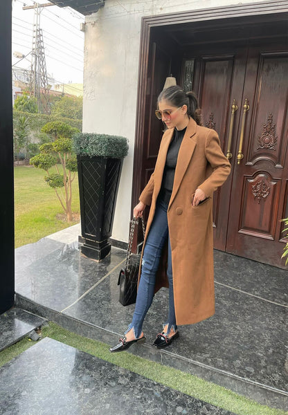 Chaos - Dark Camel Long Brown Coat