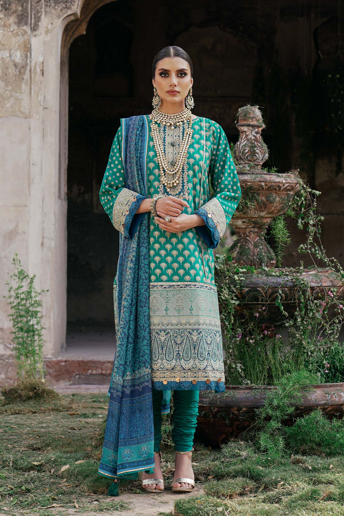 3 Pc Embroidered Lawn Suit With Poly Lawn Dupatta