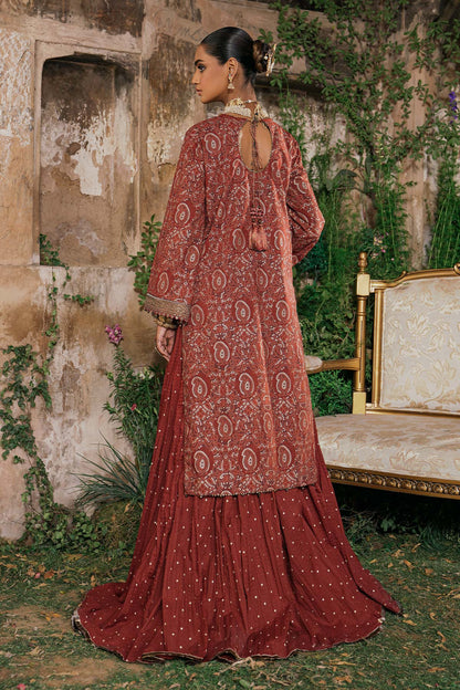 2 Pc Embroidered Cambric Suit With Cambric Trouser