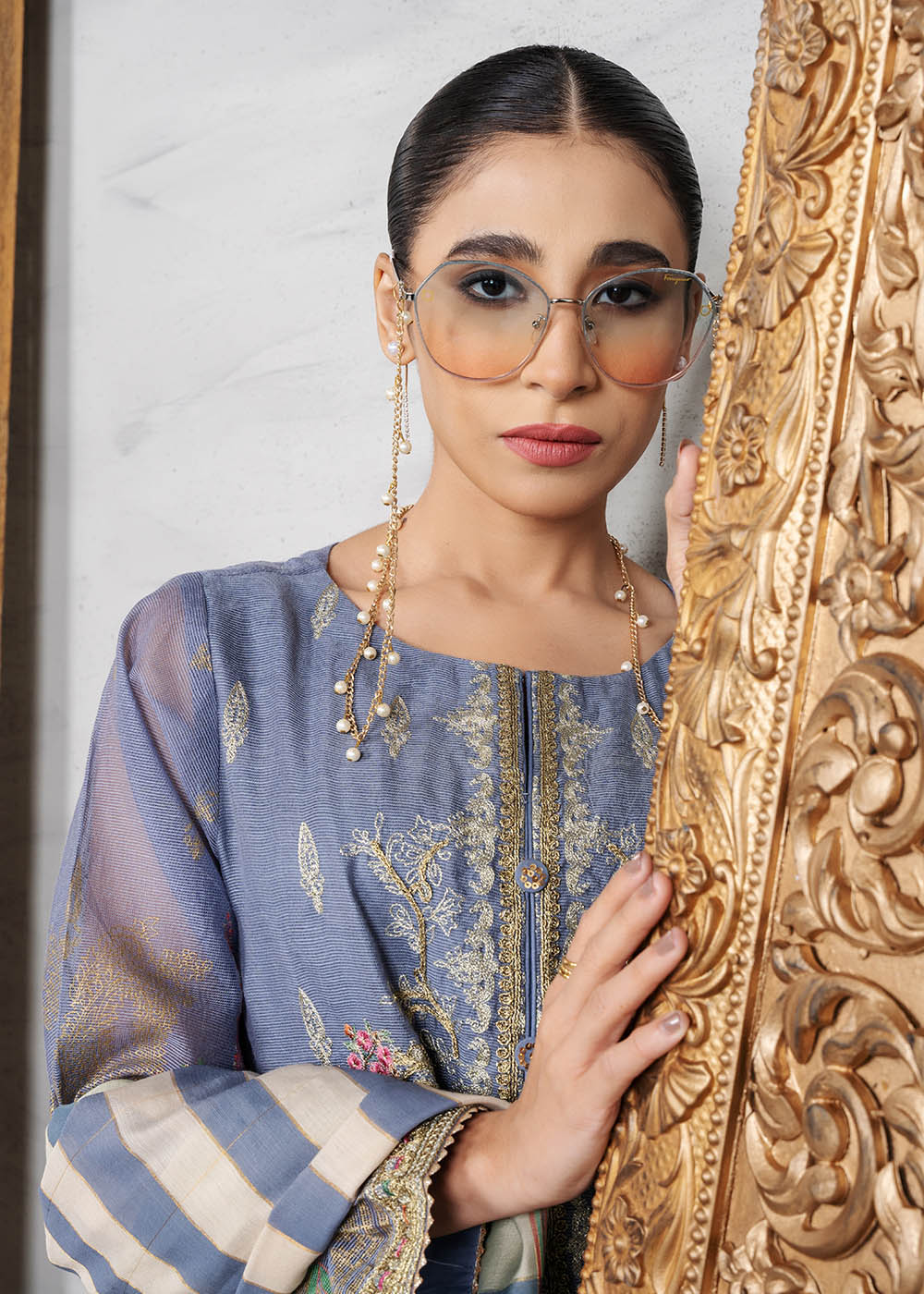 3 Pc Cotton Net Outfit
