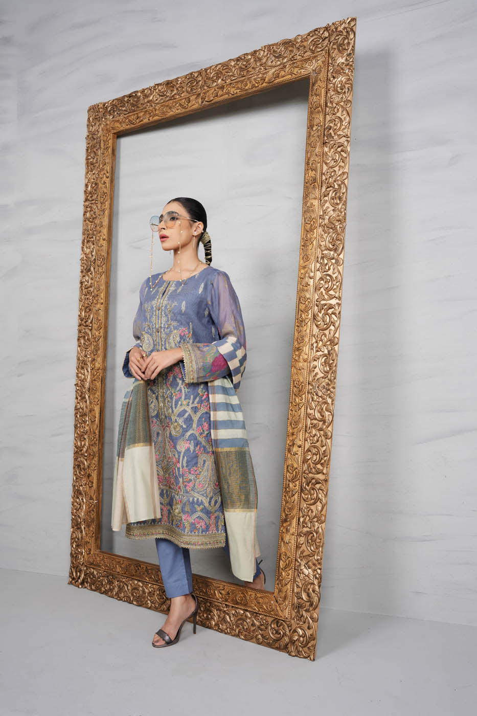 3 Pc Cotton Net Outfit