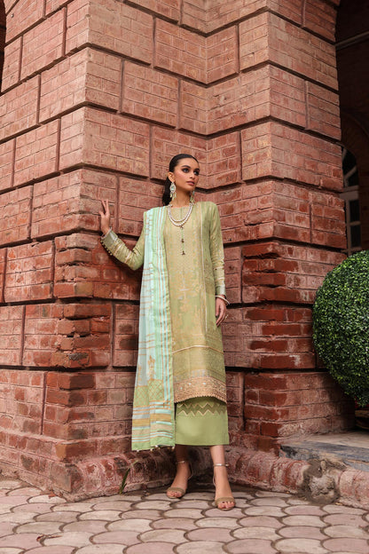 3 Pc Embroidered Jacquard Suit With Poly Chiffon Dupatta