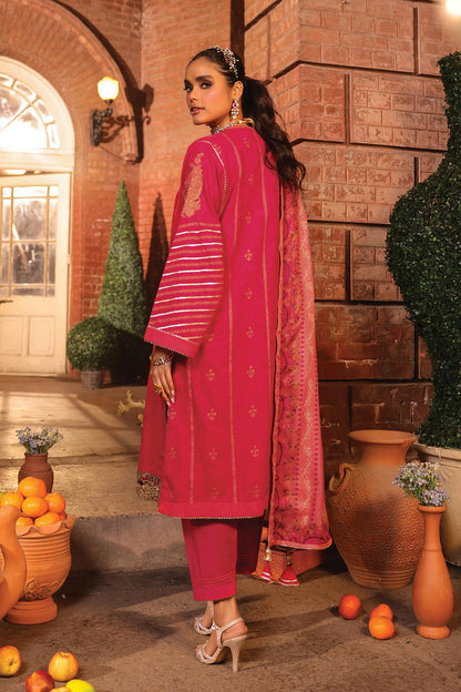 3 Pc Embroidered Jacquard Suit With Poly Lawn Dupatta